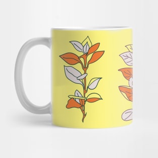 Smart energetic branch of leaves on yellow Mug